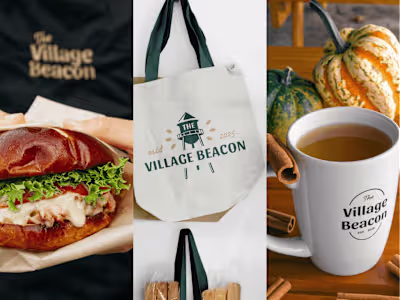 The Village Beacon ☘️ Charming Logo for a Neighbourhood Grocer