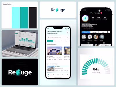 Refuge — End-to-End Product - Design Branding, Dashboard