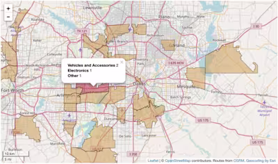 Theft incident visualization heat map