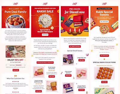 Pure Desi Sweets | Email Designs