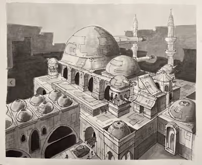 Ottoman Empire x Sci-Fi: Ink Wash