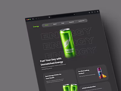 Energy Drink Landing Page UI Design
