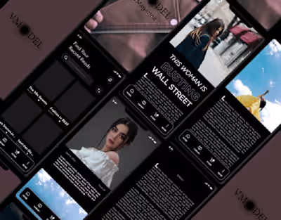 VMagazine Reading App Screen UI Design