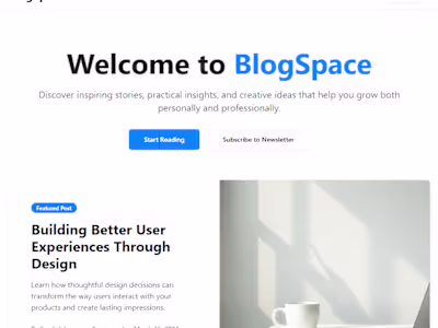 BlogSpace – Elegant Blogging Platform for Modern Creators