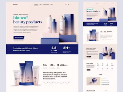 Personal Beauty Products Landing Page