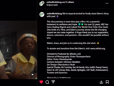 Directing, Video editing of Edem's Story Documentary Trailer