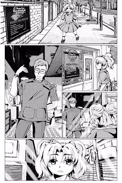 Past work done on a manga project "The barber and the girl"