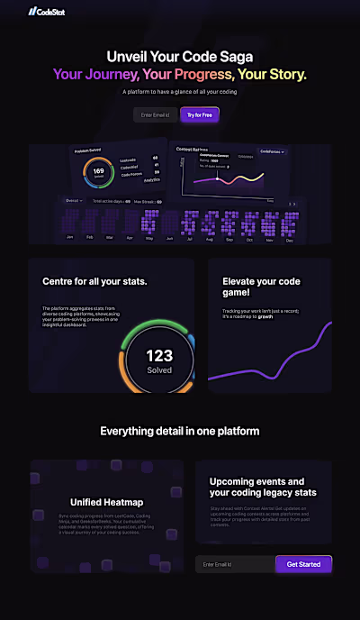 Landing page for a coding tool 