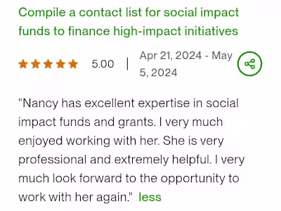 Fundraising assistant and Grant Researcher  