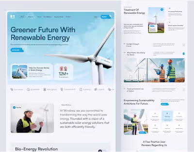 Windora - Renewable Energy Solutions Website Design A modern...