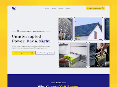 Volt Energy 🔋 | Solar & Battery Solutions Website Design