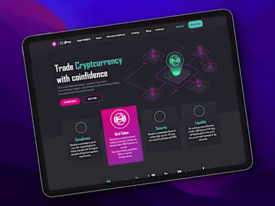 Cryptocurrency website design