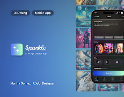 UI concept design for IA Image Creator App