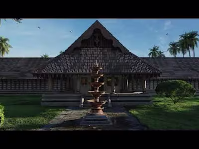 MANDIR - A Traditional Kerala Temple   #3d #3danimation #kantar…