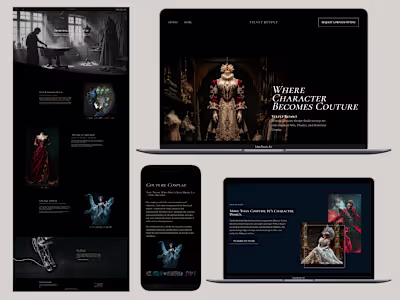 Website Design for Velvet Revolt Costume Design