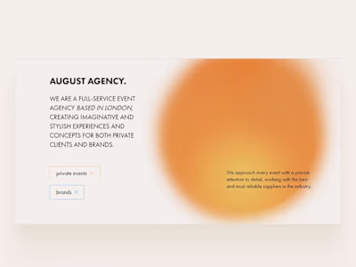 Event Agency Main Page