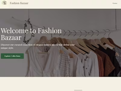 Fashion Bazaar: A Demo Website to Show My Web Design Expertise