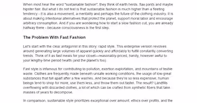 Sustainable Fashion Advocacy Project