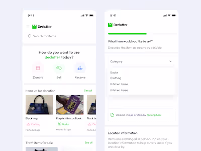 Declutter: E-commerce Website and Mobile App Design