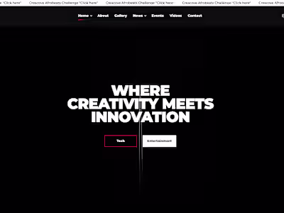 Creacove Tech and Entertainment Website (Webflow)