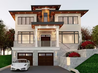 Design of a residential house using SketchUp and V-Ray