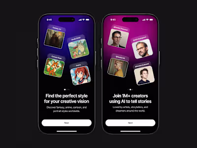 Onboarding screen design