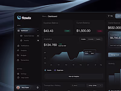 Flowix — Financial Dashboard Design