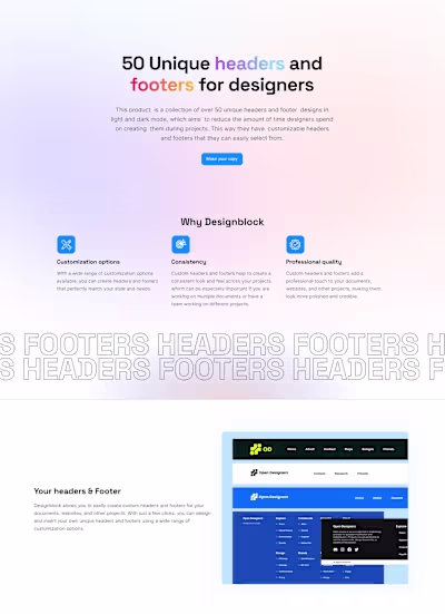Designblock Header and Footer