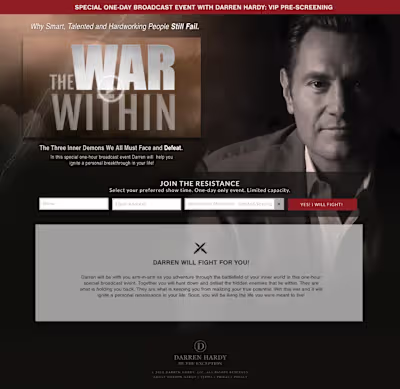 Darren Hardy Funnel Design – War Within Series