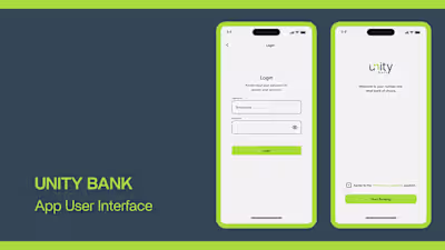 Unity Bank Mobile Banking App Redesign.