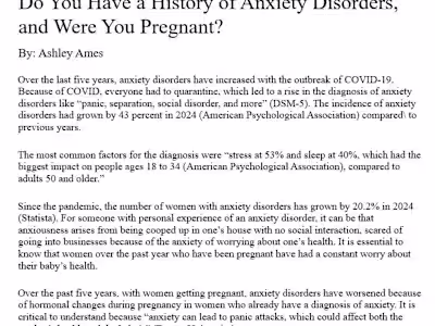 A research paper that I wrote about Anxiety disorder and how...