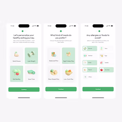 🍃 Healthy Meal App – Personalized Onboarding Experience Ove...