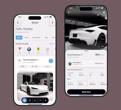 RideX: Exotic Car Rental App