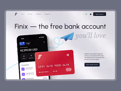 Finix – A Modern Landing Page for Mobile Banking