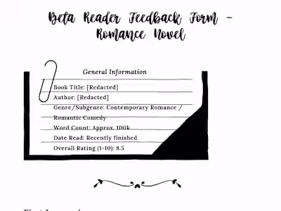Beta reading report for romance Novel