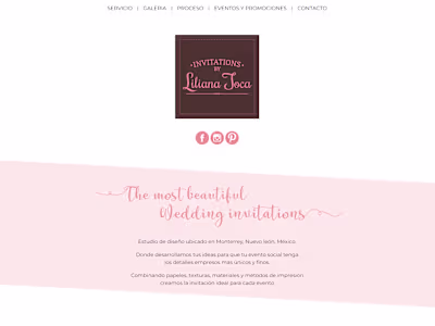 Responsive Website Dev for Liliana Toca Wedding Invitations