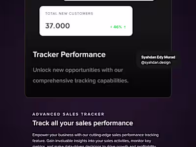Tracker Performance Dashboard UI -
