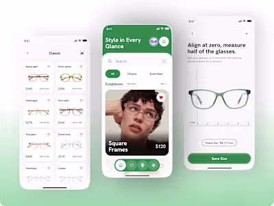 Eyewear AI Mobile App UI