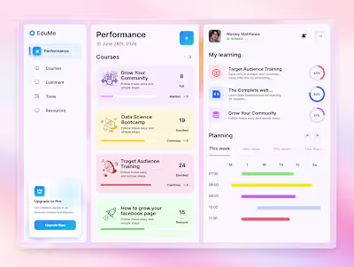 EduMe - Learning Dashboard UI