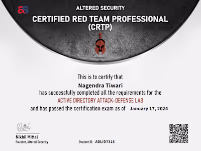 CRTP Certified