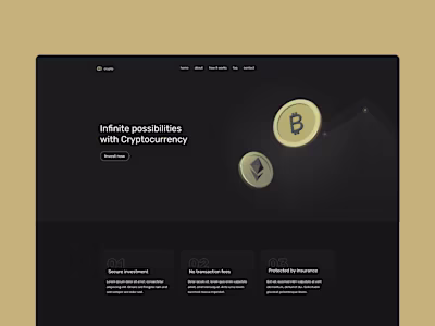 Cryptocurrency website design