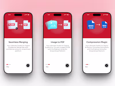 Onboarding – PDF Reader App UI Design