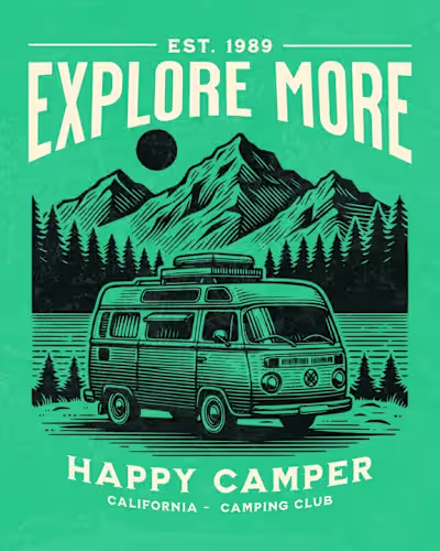 Retro Outdoors T-Shirt Design Template