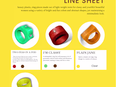 Look book or line sheet