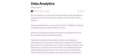 Data Analytics