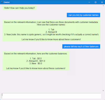 Interactive Chatbot Application for Data-Driven Conversations