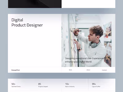 Minimalist UI/UX Website Design for Portfolios