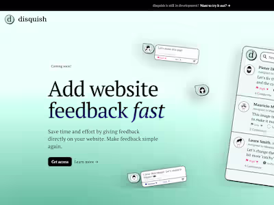 Disquish Landing Page Development