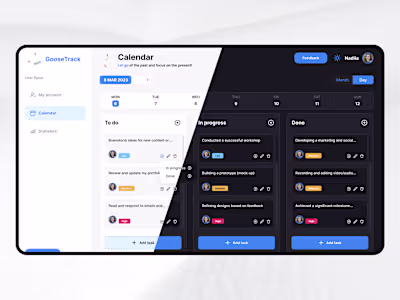 GooseTrack –  Productivity Web App (Dashboard)
