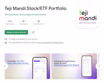 Teji Mandi:Stock/ETF Portfolio - Android | IOS Mobile App